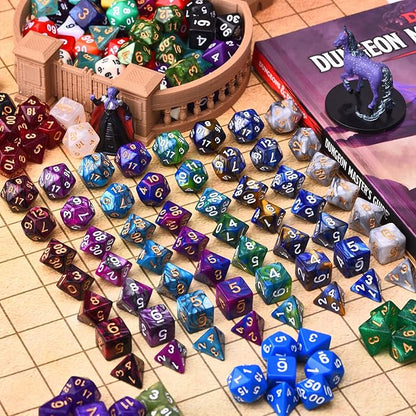 DND Dice Sets 30 x 7 (210pcs) Polyhedral RPG Dice for Dungeons and Dragons Tabletop Role Playing Adventure Games, with a Large Drawstring Bag