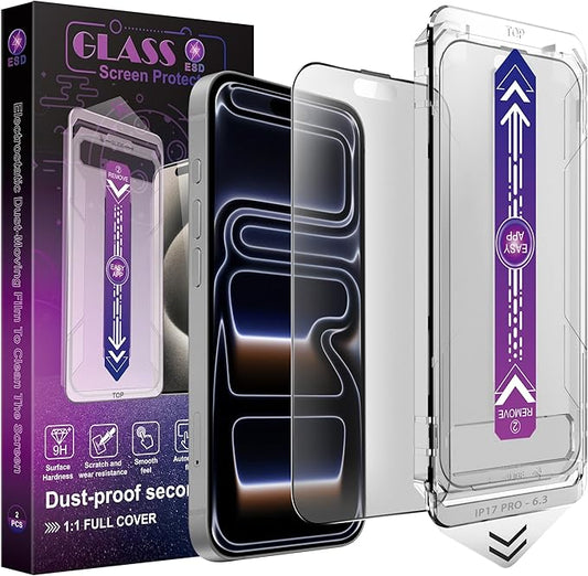 CHRYSHA 2-Pack Matte Screen Protector for iPhone 17 Pro 6.3-Inch, Auto Dust Removal, No Bubbles, High Definition Clear, Easy Installation
