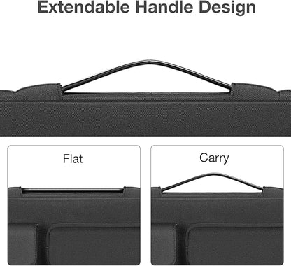 MOSISO 360 Protective Laptop Case 14 inch, Laptop Sleeve Compatible with HP Lenovo Dell ASUS Acer, HP Stream, Dell Latitude, Lenovo IdeaPad, Side Open Bag with 2 Raised&1 Flapover Pockets, Black