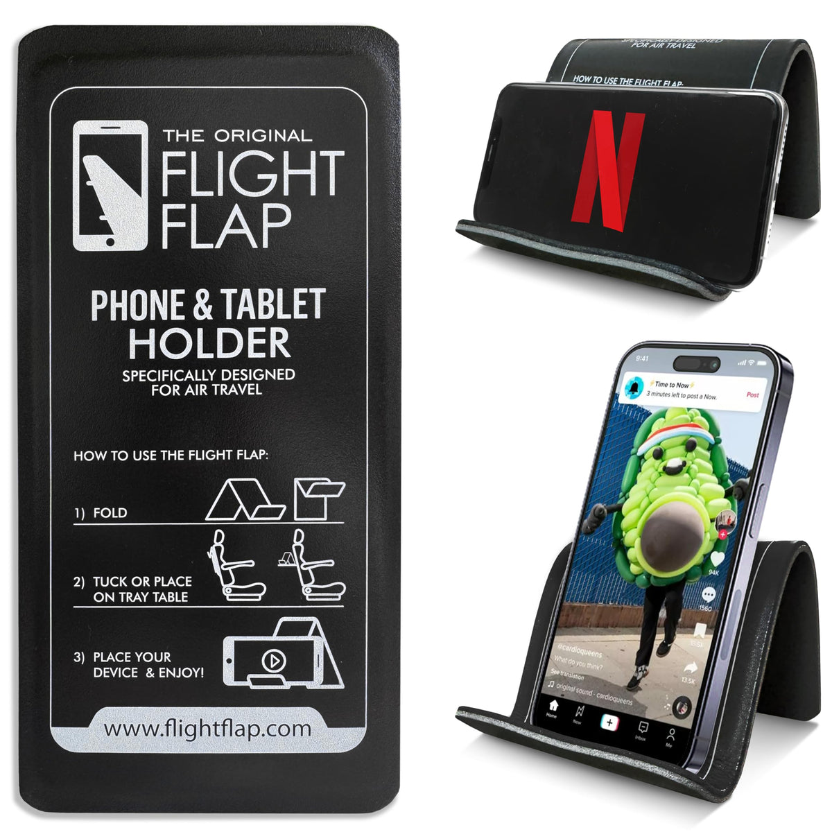Flight Flap Airplane Phone Holder - Foldable Phone Stand for Plane Travel
