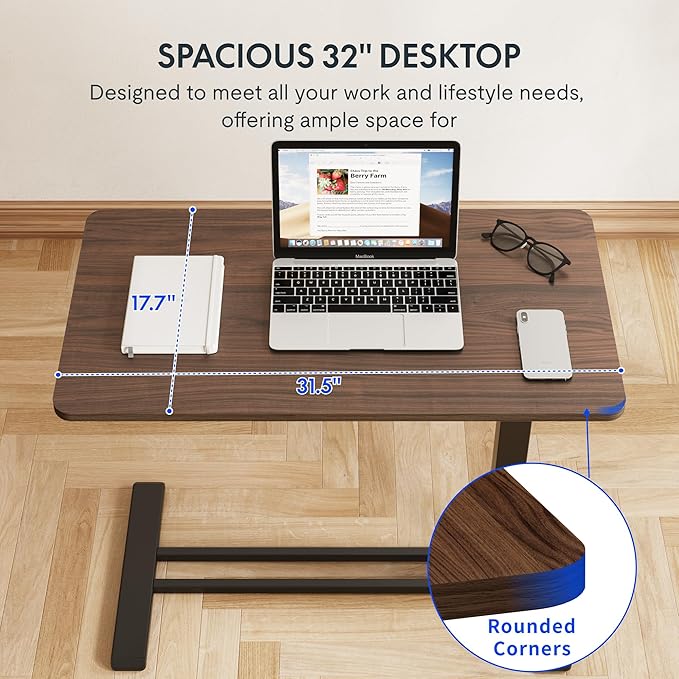 FLEXISPOT 28''Adjustable C Table Gas Spring Mobile Side End Table