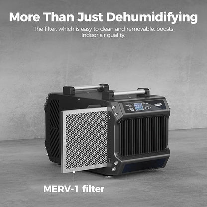 ALORAIR Crawlspace Dehumidifiers, 145 Pint Commercial Dehumidifier for Basements with Drain Hose, 1,800 Sq.Ft Auto Defrost Compact Portable Industry Crawl Spaces Dehumidifier