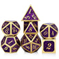 DNDND Glitter Purple Metal Dice Set, Solid Polyhedral DND Metallic Dice with Free Metal Case for Role Polying Game Dungeons and Dragons