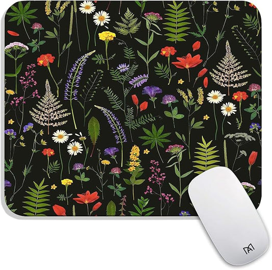 Square Mouse Pad Flowers,Personalized Premium-Textured Custom Mouse Mat Design,Washable Mousepad Cloth,Non-Slip Rubber Base Computer Mouse Pads for Wireless Mouse