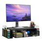 Qupui Computer Monitor Stand Riser with Drawer and Pen Holders, Desk Organizer Shelf and Accessories, Office Desk Accessories, Office Organization, Purple