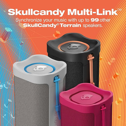 Skullcandy Terrain XL Wireless Bluetooth Speaker - IPX7 Waterproof Portable Speaker, 18 Hour Battery, Nylon Wrist Wrap, True Wireless Stereo (Navy)