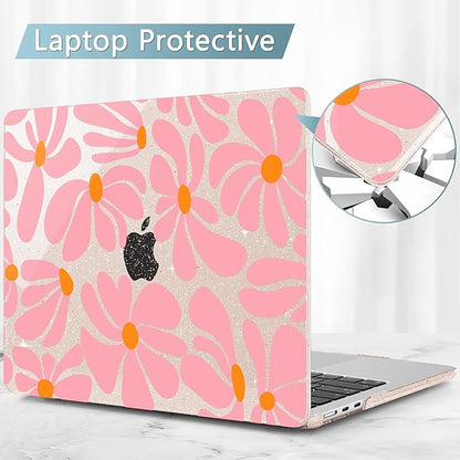 May Chen for MacBook Air 13.6 Inch Case 2025/2024/2023/2022 Release (Model A2681 A3113 A3240, M2 M3 M4 Chip) – Hard Shell Laptop Cover with Keyboard Cover & Screen Protector，Groovy Flower