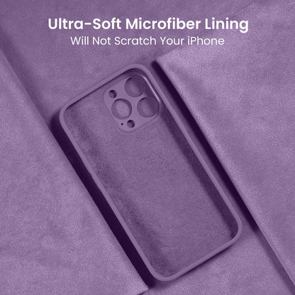 FireNova Designed for iPhone 15 Pro Case, Silicone Upgraded [Camera Protection] Phone Case, Soft Anti-Scratch Microfiber Lining Inside, 6.1 inch, Light Purple