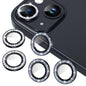 AGVEE 16 Pro & Max 3+3 6 Pack for iPhone 13 6.1" / 13 Mini 5.4" Camera Lens Protector, Bling Diamond & Bling Glitter Metal Ring 9H Tempered HD Glass Camera Cover Film, Glitter-Desert