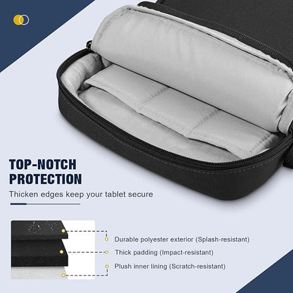 MoKo 12.9 Inch Tablet Sleeve Bag, Fits 13 Inch New iPad Pro M4 & Air M2 2024, iPad Pro 12.9 inch M2&M1, Galaxy Tab S9/S8 Plus 12.4", Multifunctional Bag with Shoulder and Headphone Port, Black