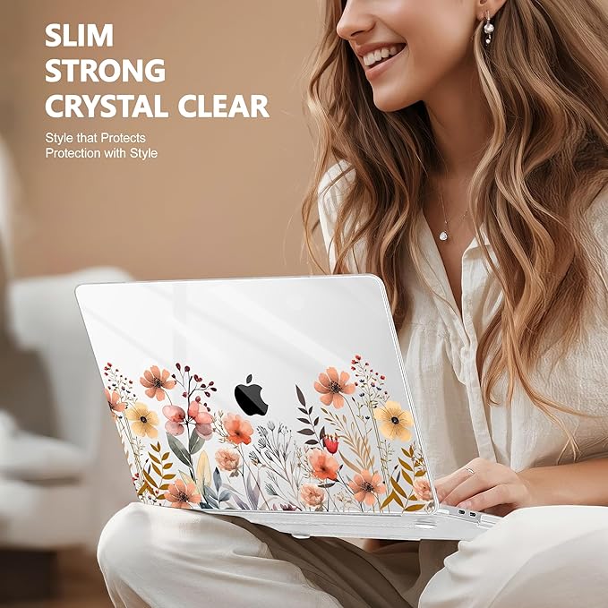 for MacBook Pro 16 inch Case 2019 2020 Release Model A2141, Plastic Hard Shell Cover with Keyboard Cover for MacBook Pro 16 inch with Touch Bar & Touch ID - Watercolor Flowers