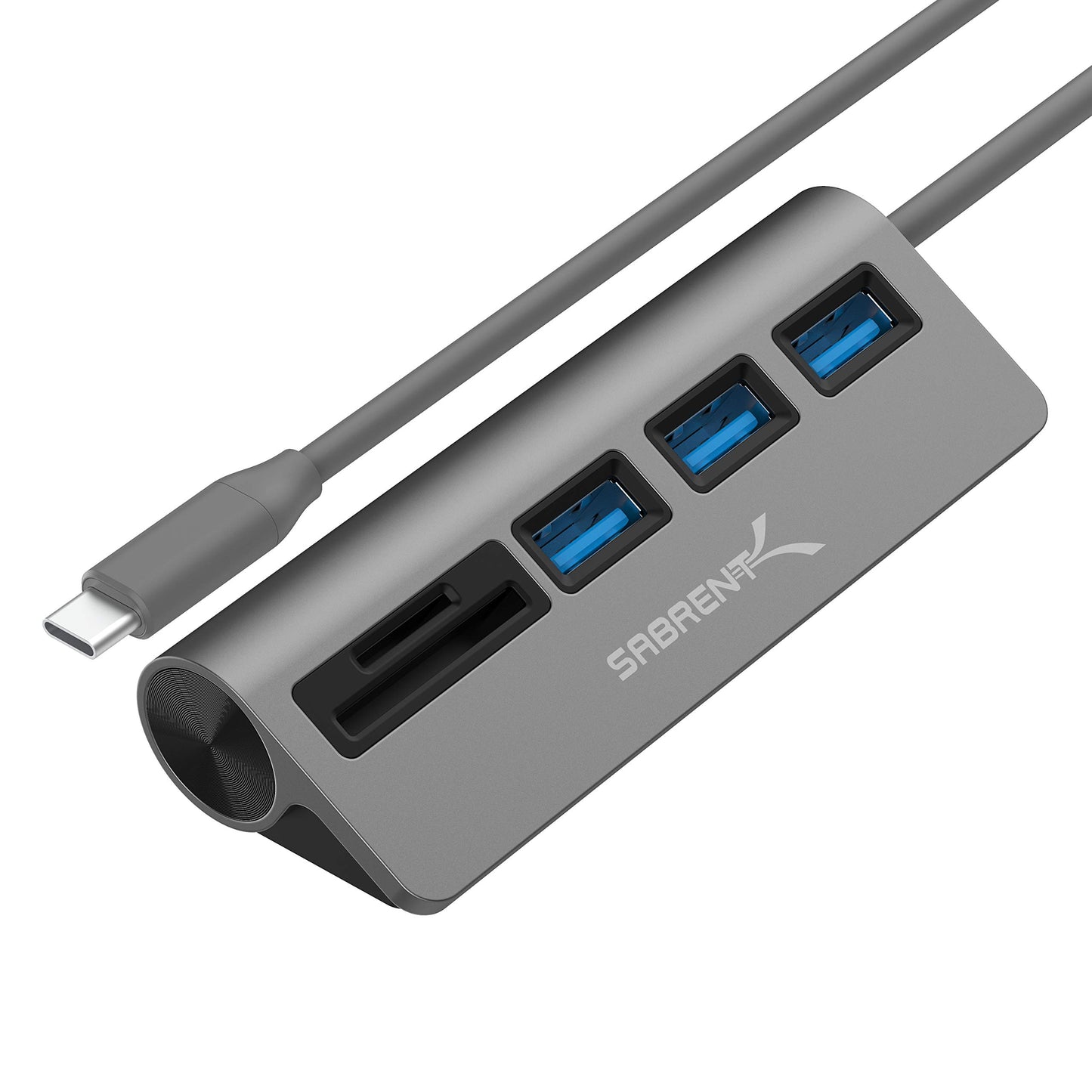 SABRENT USB-C 5-in-1 Hub, SD/TF Card Reader + 3 USB 3.0 (HB-U3CR)