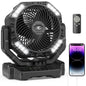 40000mAh Battery Powered Fan, Rechargeable Oscillating Floor Fan with Remote, 136H Cooling Camping Essentials for RV Garage, Fathers Day Gift for Men Dad Blue Collar Worker, Co-Branded with AMACOOL