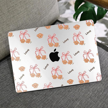 MEEgoodo Case for MacBook Pro 13 inch Case 2022 2021 2020 New A2338 M2/M1 A2251 A2289, Laptop Hard Shell with Keyboard & Camera Cover Compatible with 13 inch MacBook Pro, Cute Dog & Bows