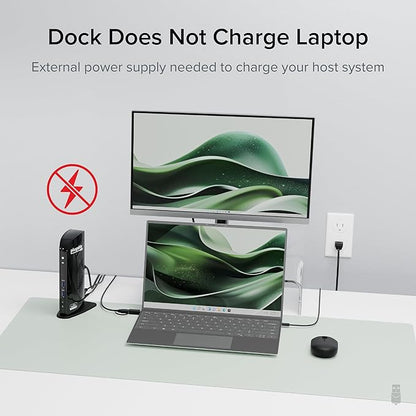 Plugable Universal Laptop Docking Station Dual HDMI Monitor for Windows and Mac (Driver Required), USB 3.0 or USB-C, 2X HDMI, Gigabit Ethernet, Audio, 6 USB Ports (UD-3900)