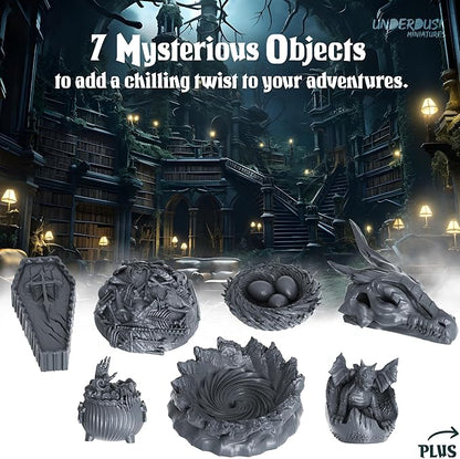 Underdusk: Monsters, Mimics, & Mysteries - 34 Unpainted Miniatures for D&D & Tabletop Gaming | Frightful Creatures and Disguised & Monstrous Mimics with Stat Blocks
