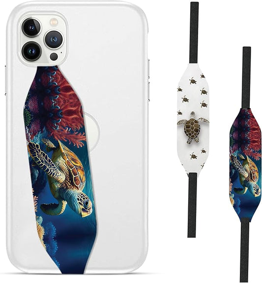 Switchbands Animal Print Phone Grip Strap – Reversible Elastic Strap, Drop Protection, Adhesive-Free, Arthritis Friendly Easy-Hold, Wireless Charging Compatible, Universal Fit – Michaelangelo