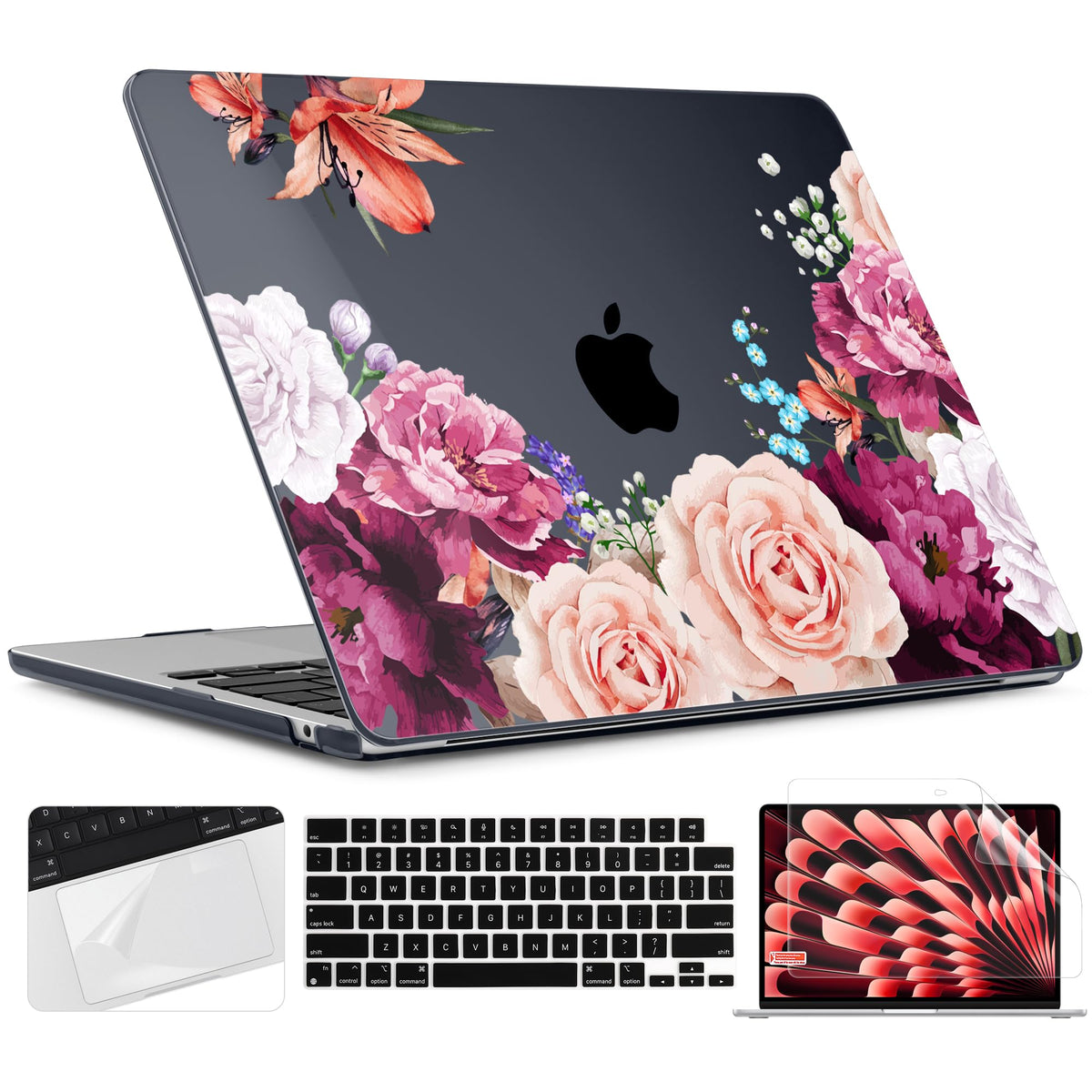 TWOLSKOO for MacBook Air 13 inch Case M5 2026 M4 2025 M3 M2 2024-2022 A3449 A3240 A3113 A2681, Plastic Hard Shell & Keyboard Cover & Screen Film for MacBook Air 13.6 inch Case, Creative Brain