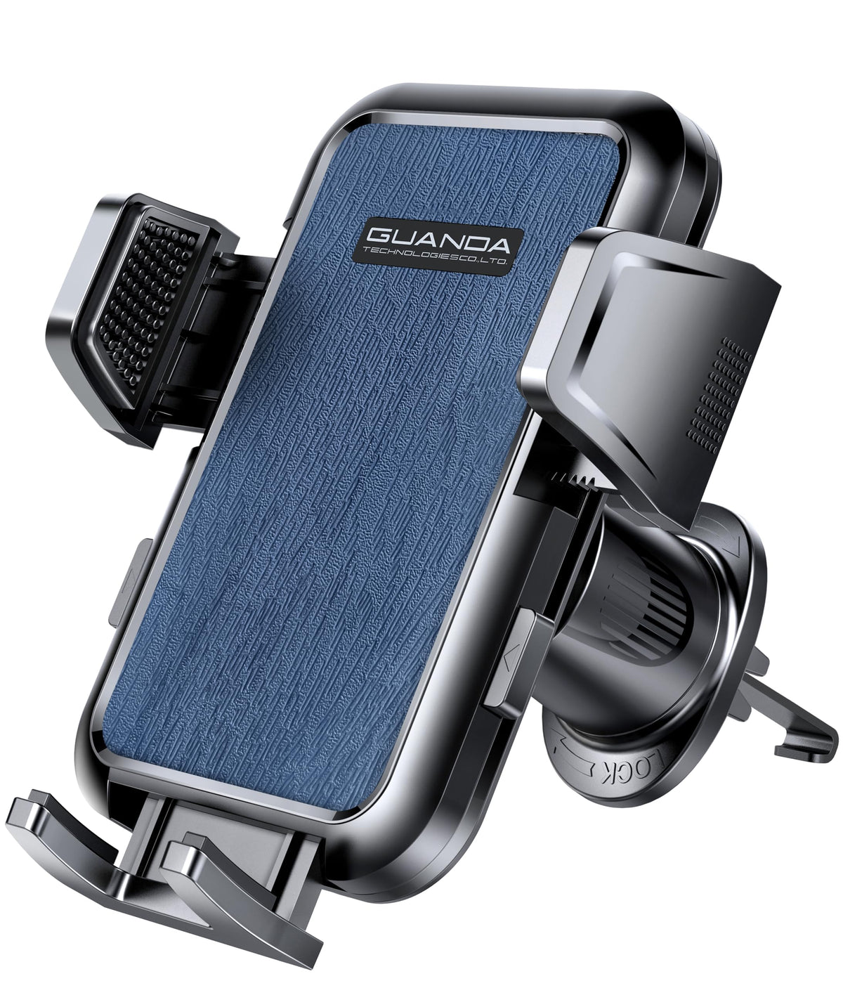 Air Vent Car Phone Holder, Adjustable Wide Clamp, Metal Hook, Anti-Shake