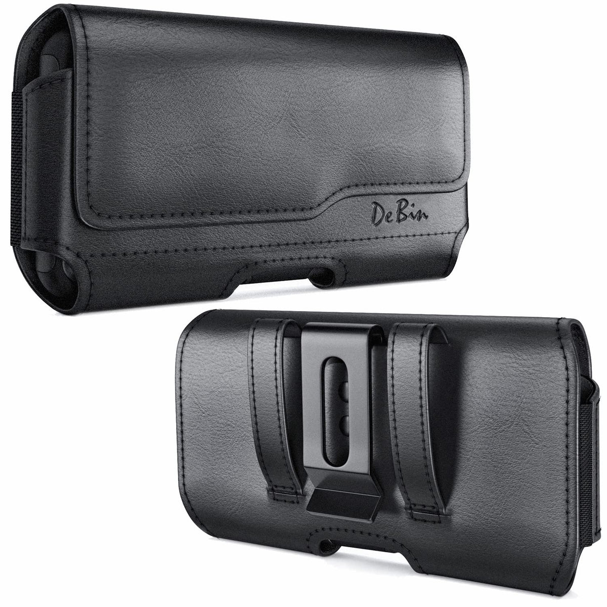 DeBin Case for Galaxy A15 A25 A35 A54 5G A53 A52 A51 A50 A20 Note 20 10+ Note 9 8 XCover Pro S24 FE S23 FE Cell Phone Belt Holder Holster Clip Pouch Cover (Fits Samsung Phone with Otterbox Case) Black