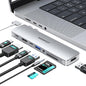 USB C Adapter HDMI USB Multiport Hub,8 in 2 Accessories with HDMI,Thunderbolt 3,USB C and 3 USB A 3.0 Data Ports SD TF Card Reader, Audio(Sliver)