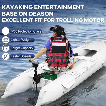 DEASON 12V 100Ah Mini LiFePO4 Lithium Battery - 100A BMS, 10-Year Lifespan, Up to 15000 Cycles, Max. 1280Wh Energy in Small Size, Perfect for RV, Solar, Trolling Motor, Boats, kayaking, Marine etc.