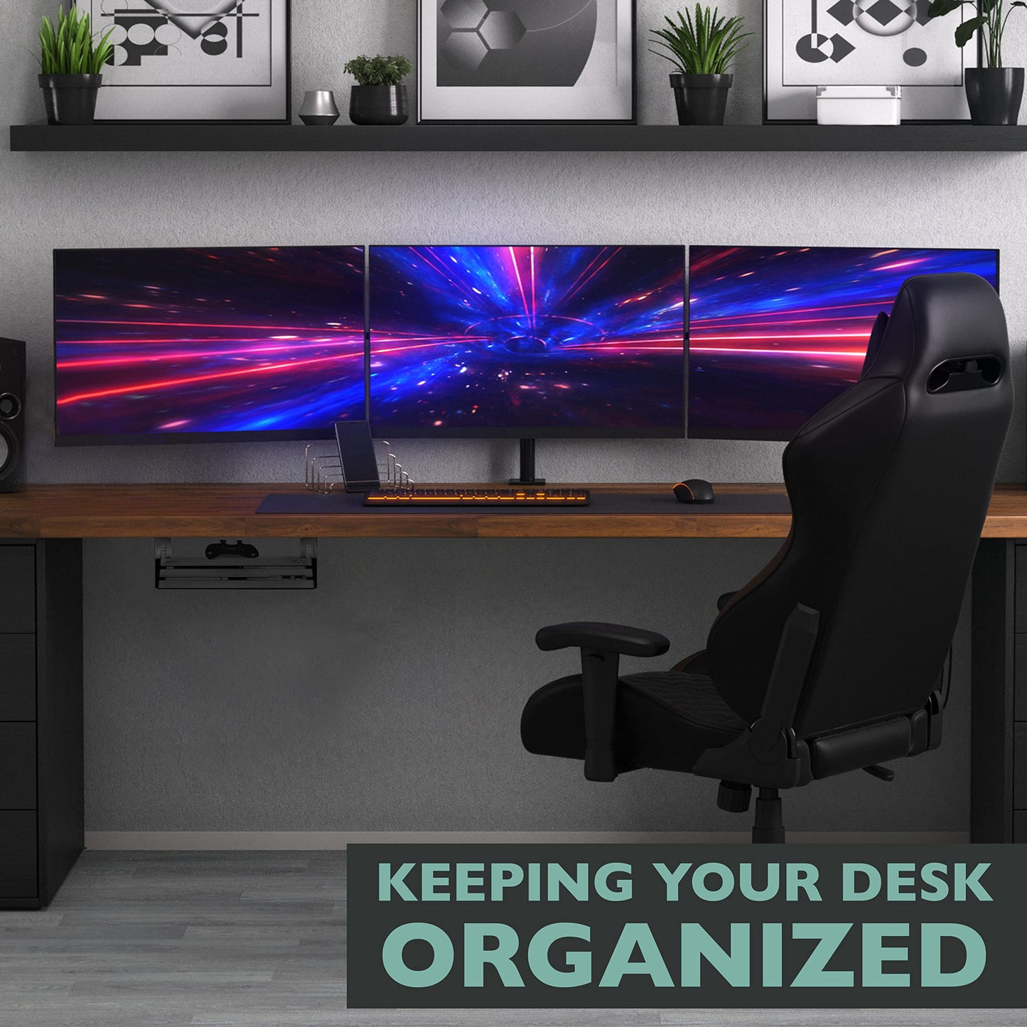 Ilyapa Under Desk CPU Mount, 4 x 12 x 11 Inch, Steel Computer
