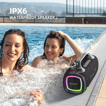 ZEALOT Bluetooth Speaker, 120W Booming Sound Speakers Wireless, Dual Pairing, XBass, Bluetooth 5.3, 24000mAh, Portable Outdoor Waterproof Speaker for Camping, Beach and Party