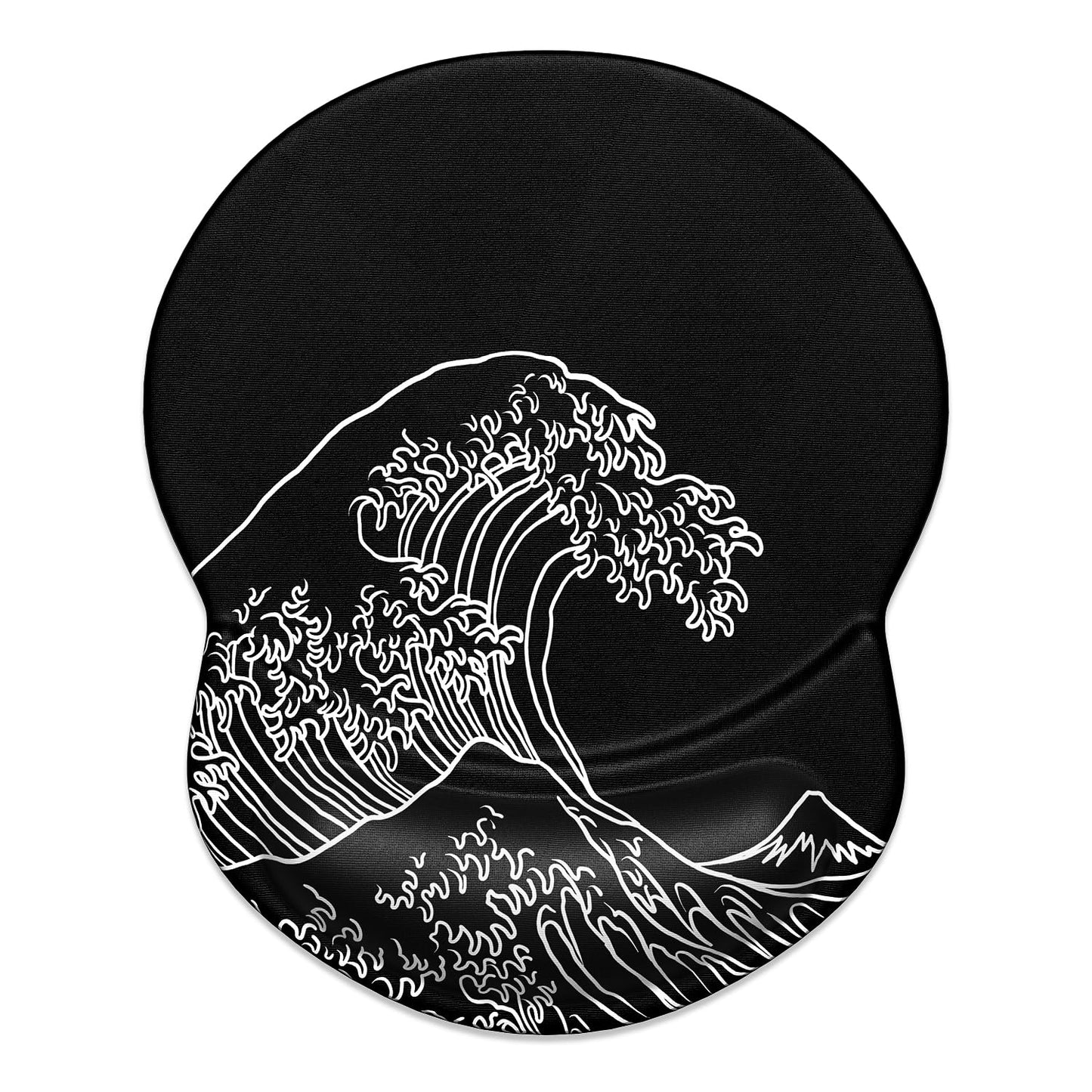 ITNRSIIET Ergonomic Mouse Pad with Gel Wrist Support Small Wrist Rest Smooth Surface Non-Slip PU Base Comfortable Office Supplies Pain Relief, 8.7 x 7.2 inches, Rolling Wave