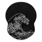 ITNRSIIET Ergonomic Mouse Pad with Gel Wrist Support Small Wrist Rest Smooth Surface Non-Slip PU Base Comfortable Office Supplies Pain Relief, 8.7 x 7.2 inches, Rolling Wave