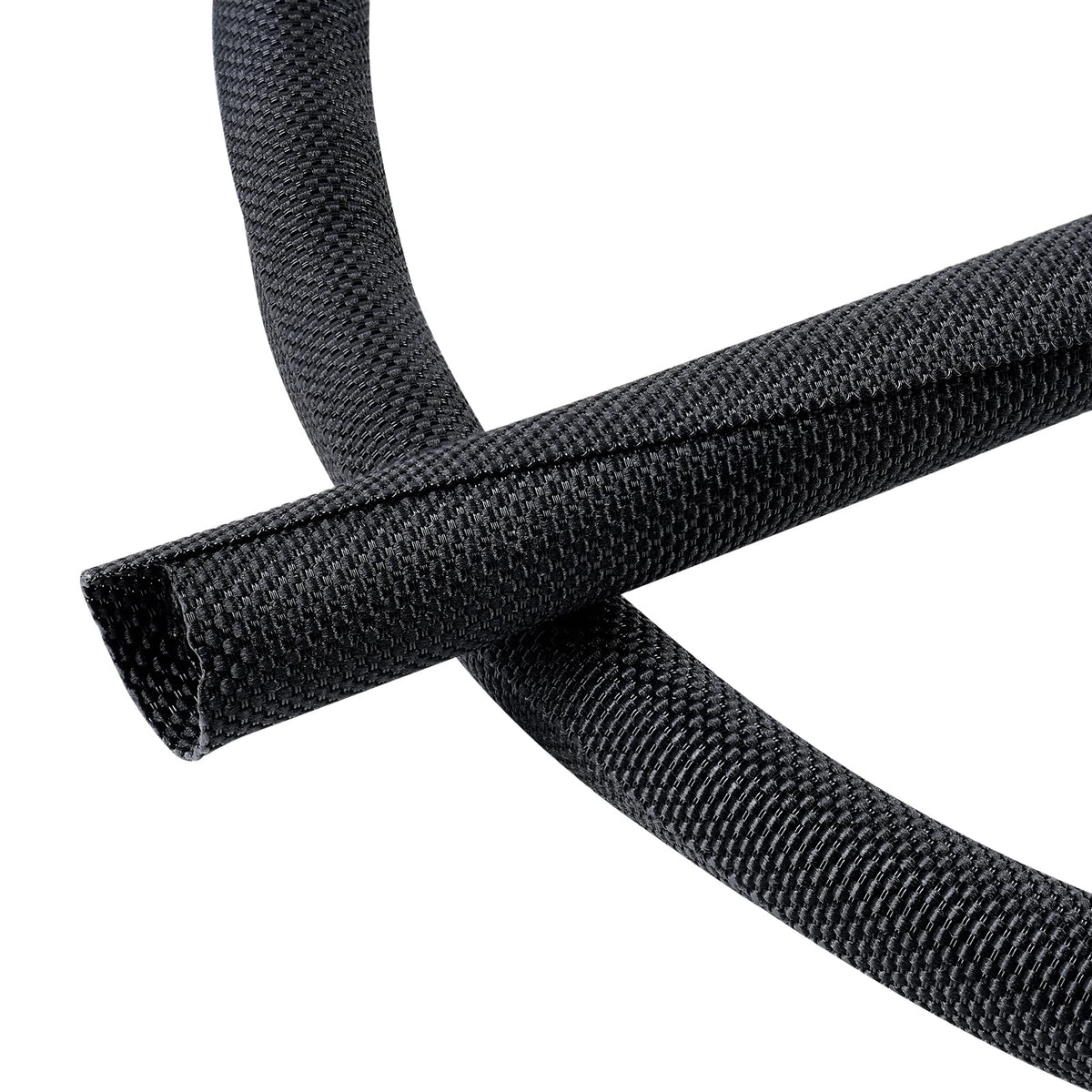 BuyUneed Black Split Braided Cable Management Sleeves 1/2inch -30Feet