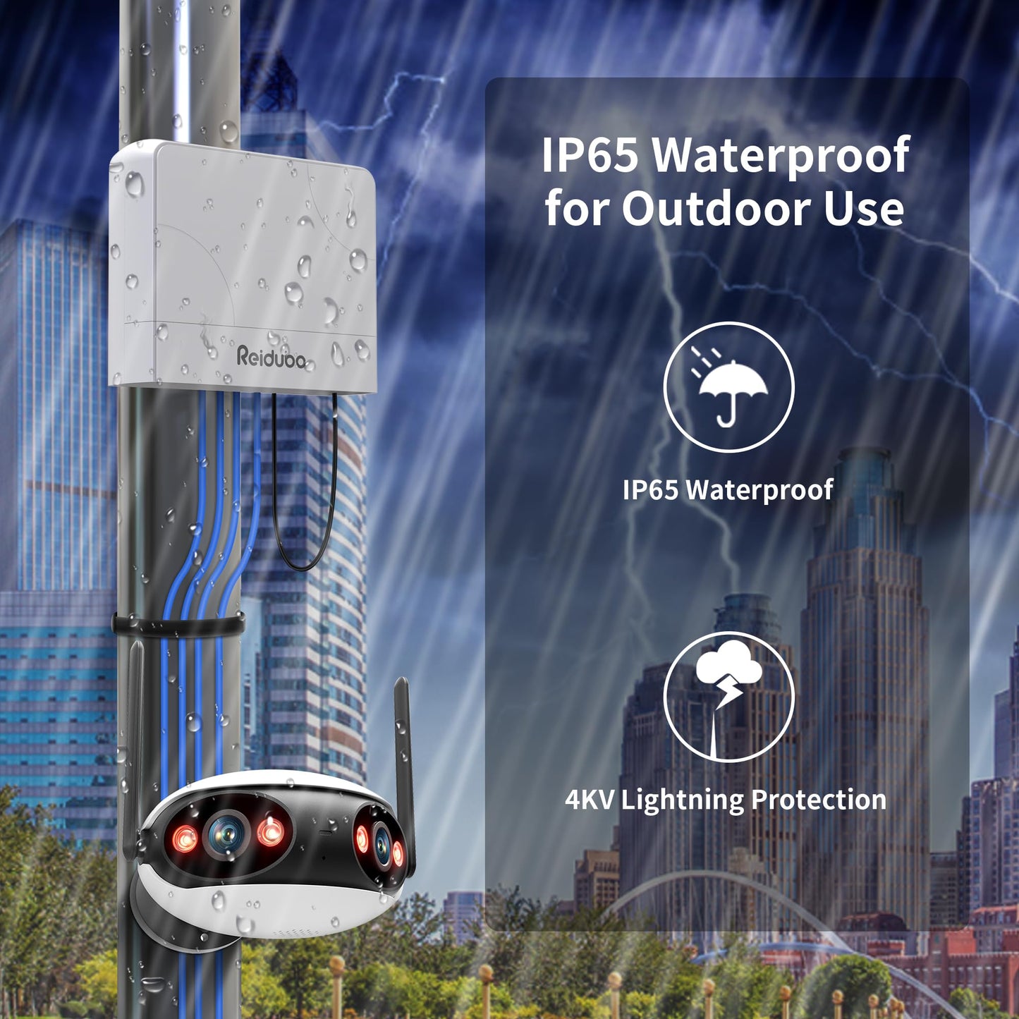 Reidubo 8 Port Gigabit PoE Switch Outdoor, 1000 Mbps 8 PoE+ Ports 120W PoE Extender, IEEE802.3af/at Power Over Ethernet Unmanaged Outdoor Network Switch, Plug & Play