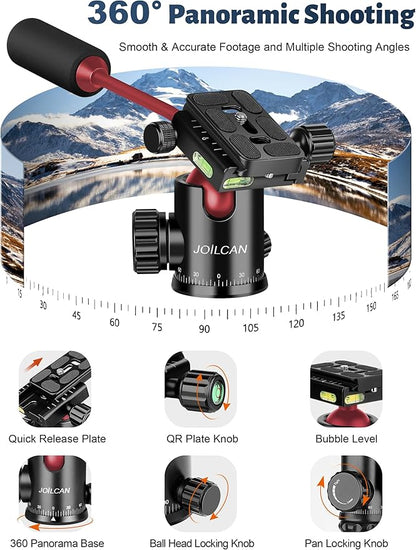 Tripod for Camera, 83" Camera Tripods & Monopods with Metal Handle, Professional Aluminum Tripods, Heavy Duty Tripod for DSLR Camera Lasers Spotting Scope Binoculars Telescope, Payload 35Lb