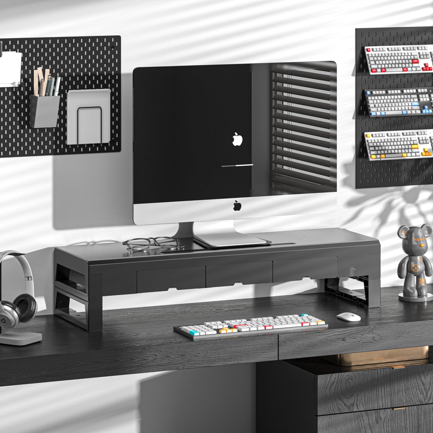 GECKOSTROLL Computer monitor stand (Basic Version, 700mm Drawer)