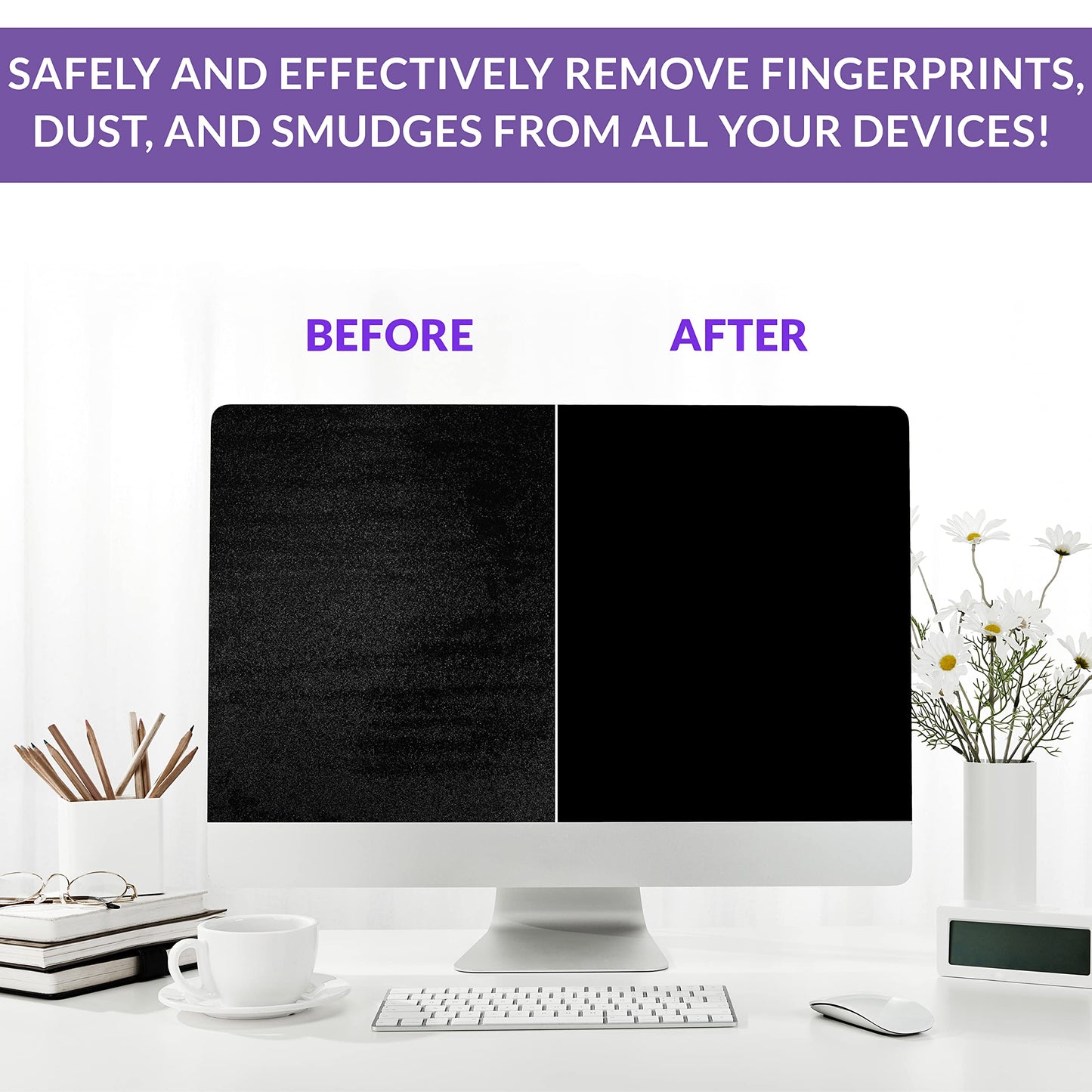 Swanky Screen Cleaner Kit: Microfiber Cloths & Spray for TV, iPad, iPhone, Monitor & Laptop (2 Oz, 4-Pack)