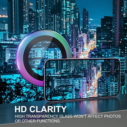 Choiche [3+1 for iPhone 14 Pro/iPhone 14 Pro Max Camera Lens Protector, 9H Tempered Glass Camera Cover Screen Protector Metal Ring Decoration Accessories (Colorful)