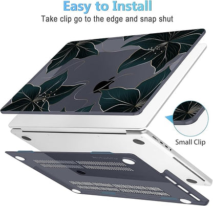 Mektron Case for MacBook Pro 16" M4 A3403 A3186 M3 A2991 M2 A2780 M1 A2485 (2021/2023/2024) Pro/Max with Touch ID, Hard Shell Plastic Laptop Cover Keyboard Cover Screen Protector, Floral C218