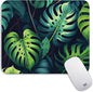 Square Mouse Pad Green Leaves, Personalized Premium-Textured Custom Mouse Mat Design, Washable Mousepad Cloth, Non-Slip Rubber Base Computer Mouse Pads for Wireless Mouse