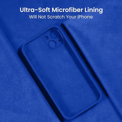 FireNova Designed for iPhone 15 Case, Silicone Upgraded [Camera Protection] Phone Case with [2 Screen Protectors], Soft Anti-Scratch Microfiber Lining Inside, 6.1 inch, Klein Blue