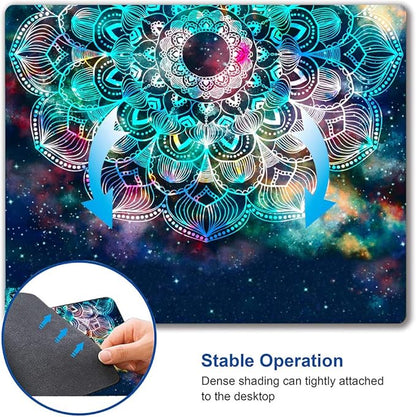 Redragon Galaxy Mandala Gaming Mouse Mat, Square Waterproof Rubber Base Mouse Pad for Office, Home, Laptop & Travel, 9.5"x7.9"x0.12"