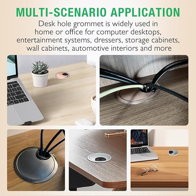 1 Pcs Desk Grommet 2" / 50 mm, Desk Cord Hole Cover, Cable Grommet Metal Zinc Alloy Materilal, Desk Hole Grommet for Home & Office Pc, Detachable Cable Cord Organizer-Copper Red