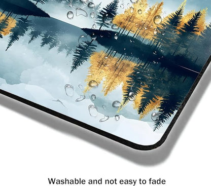 Mouse Pad, Cute Abstract Mountain Forest Mouse Pads for Desk, 9.5" x 7.9" Non-Slip Rubber Base Computer Mousepad with Women, Portable Square Design for Wireless Mouse and Pad Laptop Office & Travel