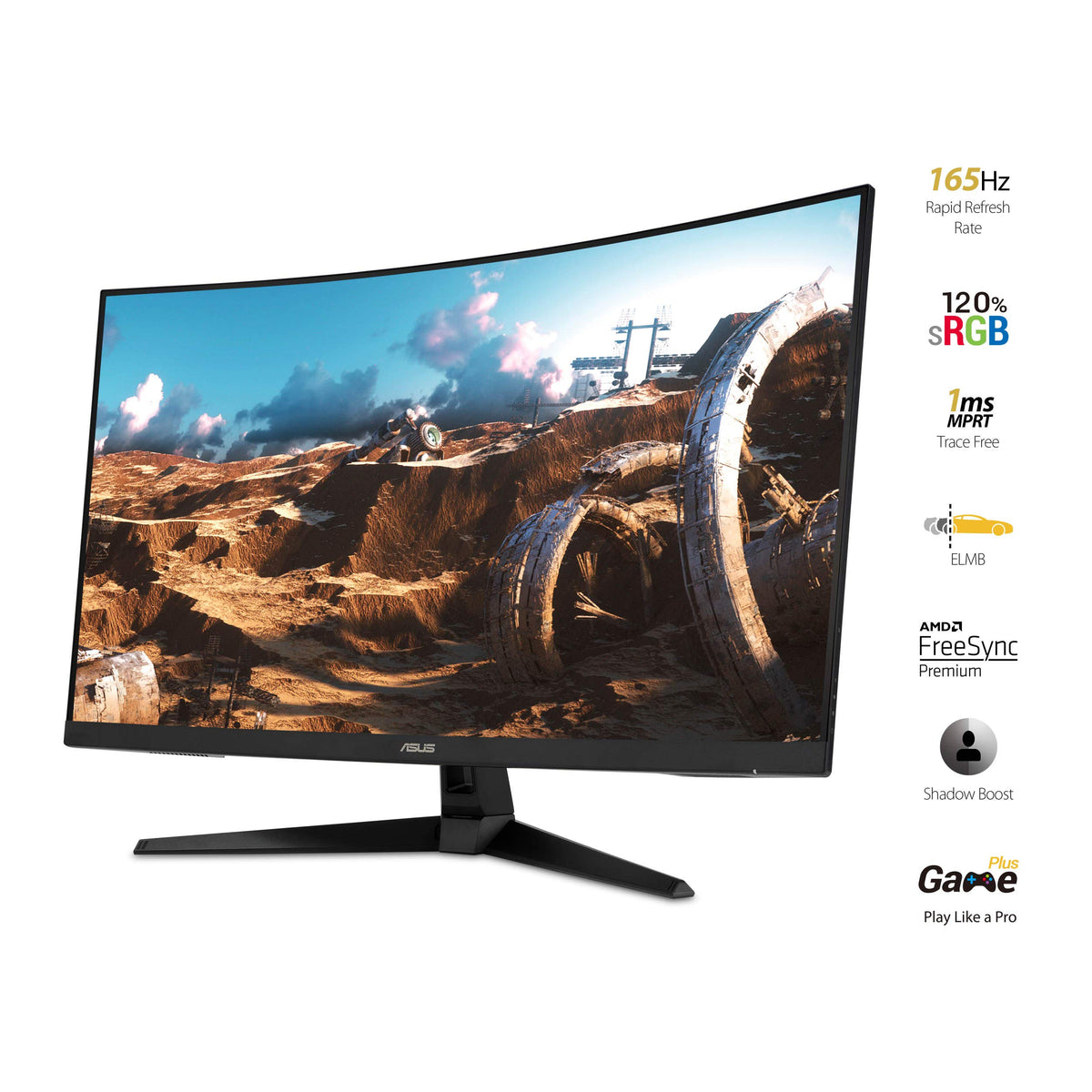 ASUS TUF Gaming VG328H1B 32” Curved Monitor, 1080P Full HD, 165Hz (Supports 144Hz), Extreme Low Motion Blur, Adaptive-sync, FreeSync Premium, 1ms, Eye Care, HDMI D-Sub