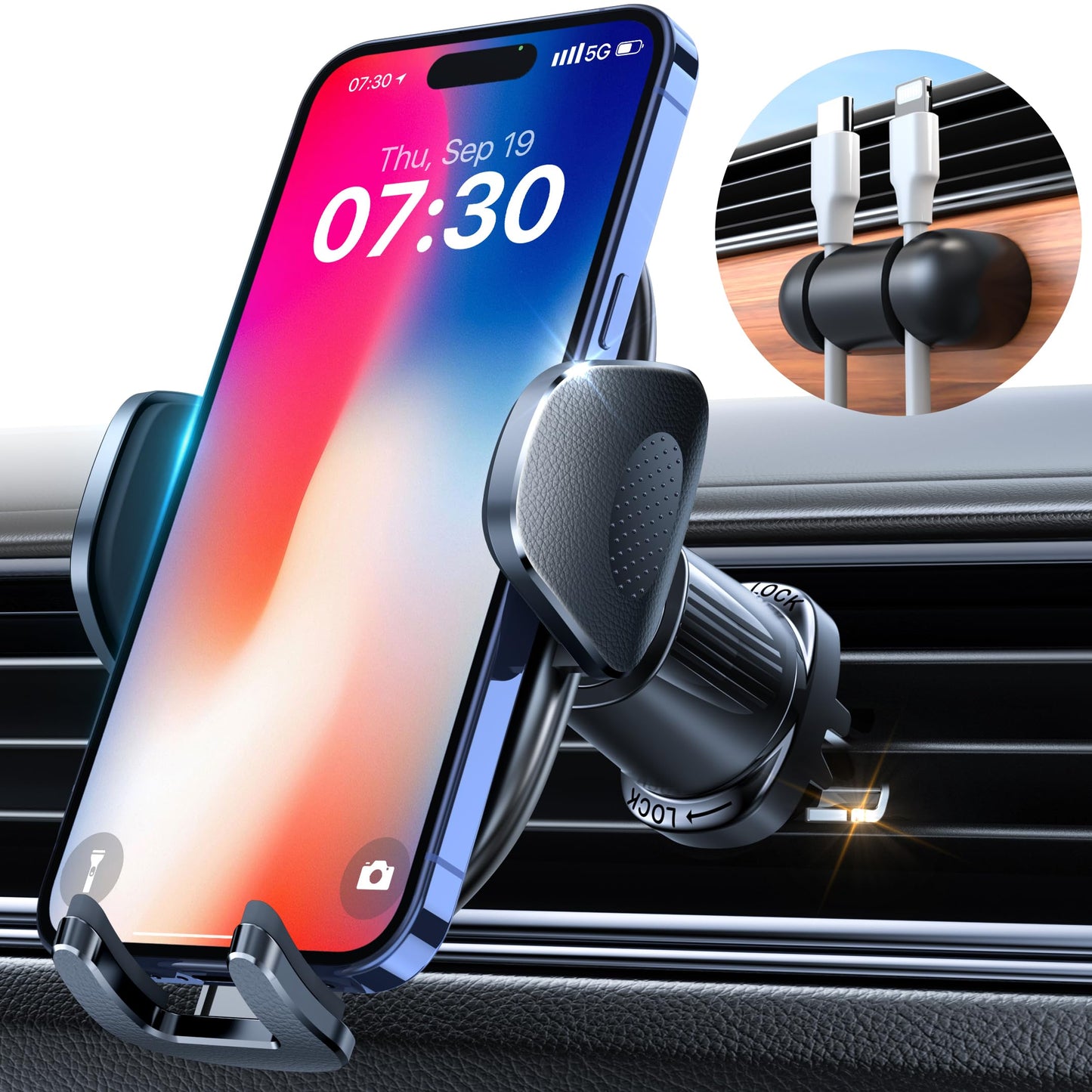 YRU [2026 Upgraded Military-Grade Metal Hook Phone Holders for Your Car