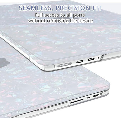 B BELK Compatible with MacBook Pro 14 inch Case 2025 2024 2023 2022 2021 M4 M3 M2 M1 A3112 A3185 A3401 A2918 A2992 A2779 A2442, Plastic Hard Shell Case+ Keyboard Cover+ Screen Protector, Shiny Pearl