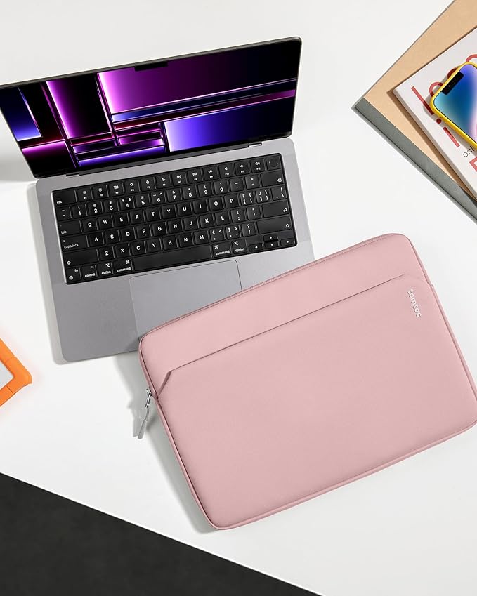 tomtoc Slim Laptop Sleeve for 14-inch MacBook Pro M4/M3/M2/M1 Pro/Max 2024-2021, Water-Resistant Protective Case for 13.8 Inch Surface Laptop AI PC, Accessory Bag
