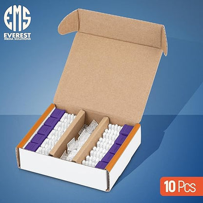 Everest 90° Angled RJ45 Cat6A Keystone Jacks 10-Pack in Purple - Slim Profile Female RJ45 Connectors - Cat 6A Keystone Jack - Compatible with 90° Angled Speed Termination Tool - easyJACK (B094WB91H3)