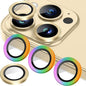 AGVEE 3+3 for iPhone 14 Pro 6.1" / 14 Pro Max 6.7" Camera Lens Protector, Brushed Metal Ring 9H Tempered HD Glass Camera Protector Cover Film, Gold