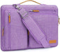 MOSISO 360 Protective Laptop Shoulder Bag,15 inch Computer Bag Compatible with MacBook Air M4 M3 M2/Pro A1990 A1707, Dell XPS Plus,Side Open Messenger Bag with 4 Zipper Pockets&Handle, Lilac
