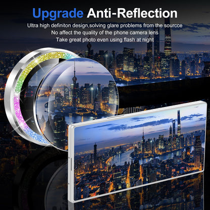 Avocase for Samsung Galaxy Z Fold 7 Camera Lens Protector, Individual Metal Ring Tempered Glass Lens Cover, [Strong Adsorption] Scratch Resistant Ultra-Thin HD Clear Lens Cover, 1 Set-Colorful Sparkly